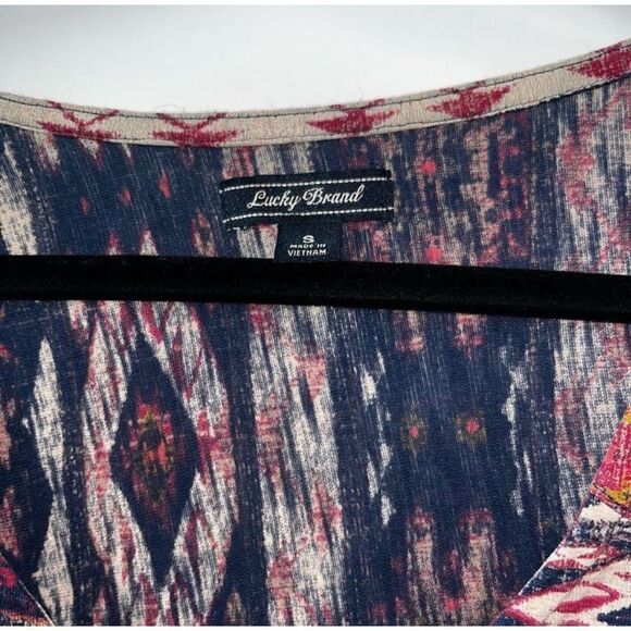 Lucky Brand 3/4 Sleeve Button Up Flowy Hem Top Sz S - Picture 6 of 15